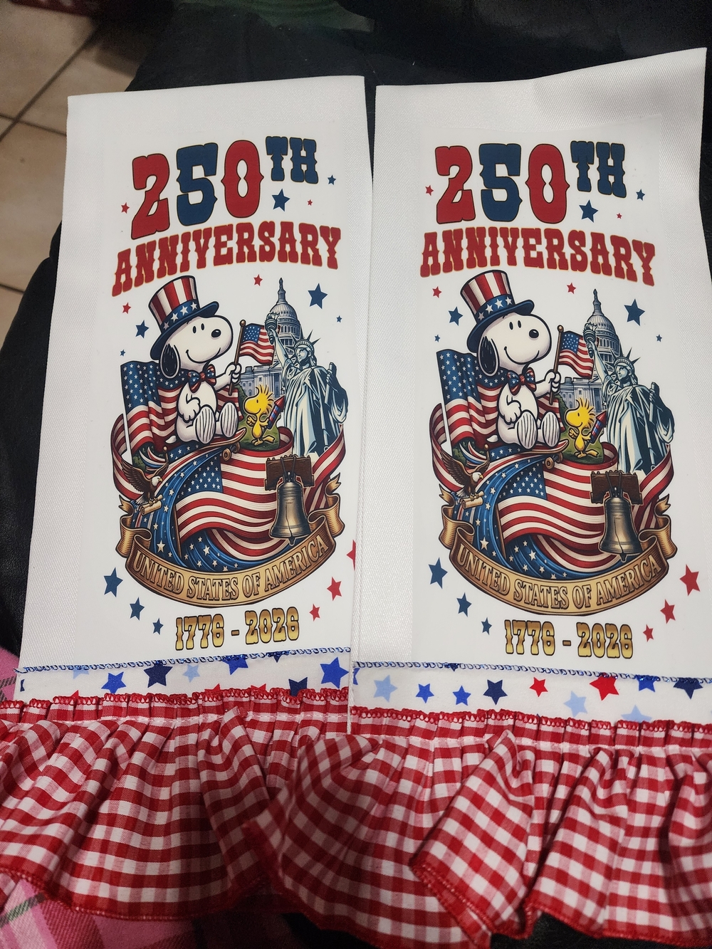 Peanuts Snoopy 250th Anniversary Patriotic Kitchen Towel - Red/Blue